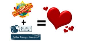 Chessington World of Adventures and Creature Courage Love heart