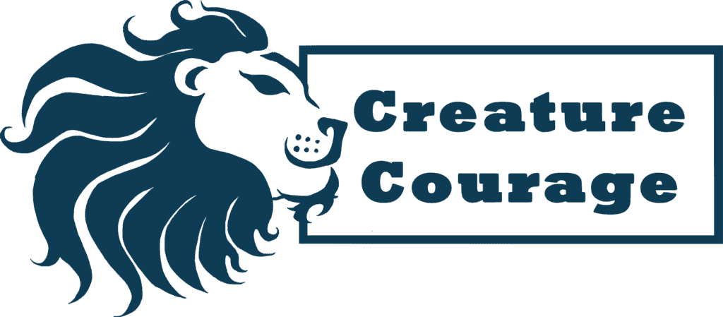 Creature Courage Logo of a smiling lion