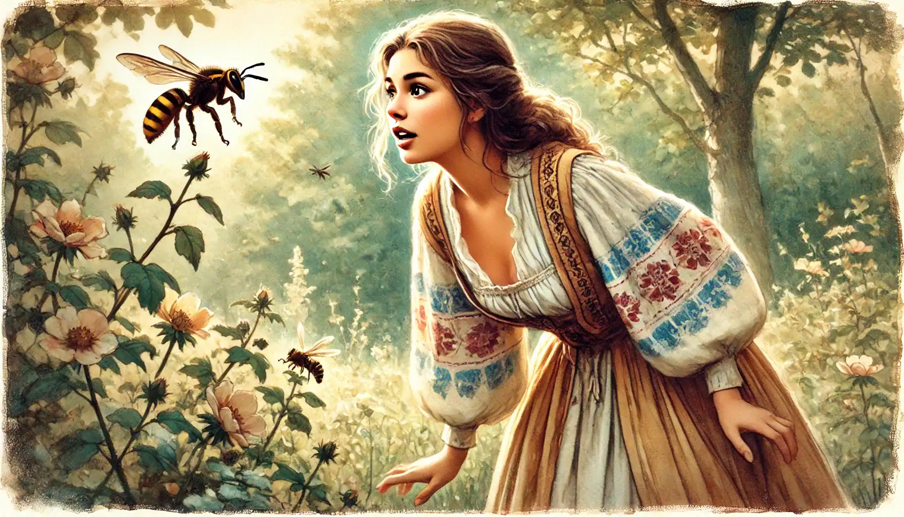 Woman Overcoming the Fear of Hornets Creature Courage