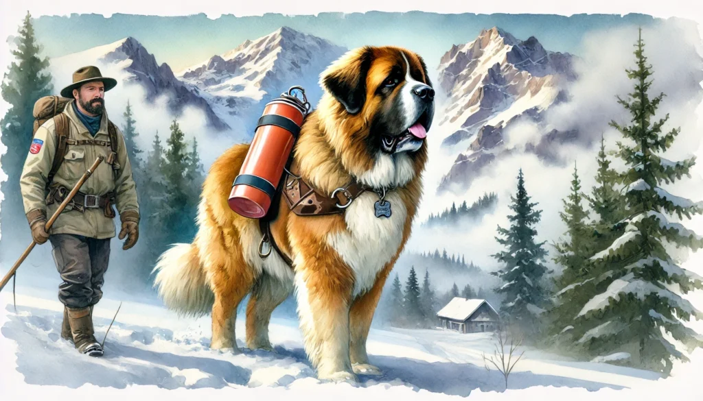 St. Bernard Rescue Dog Watercolour Creature Courage