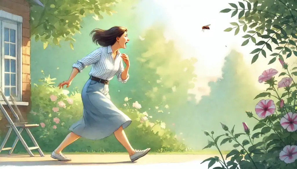 Woman Afraid of Hornets Art Creature Courage