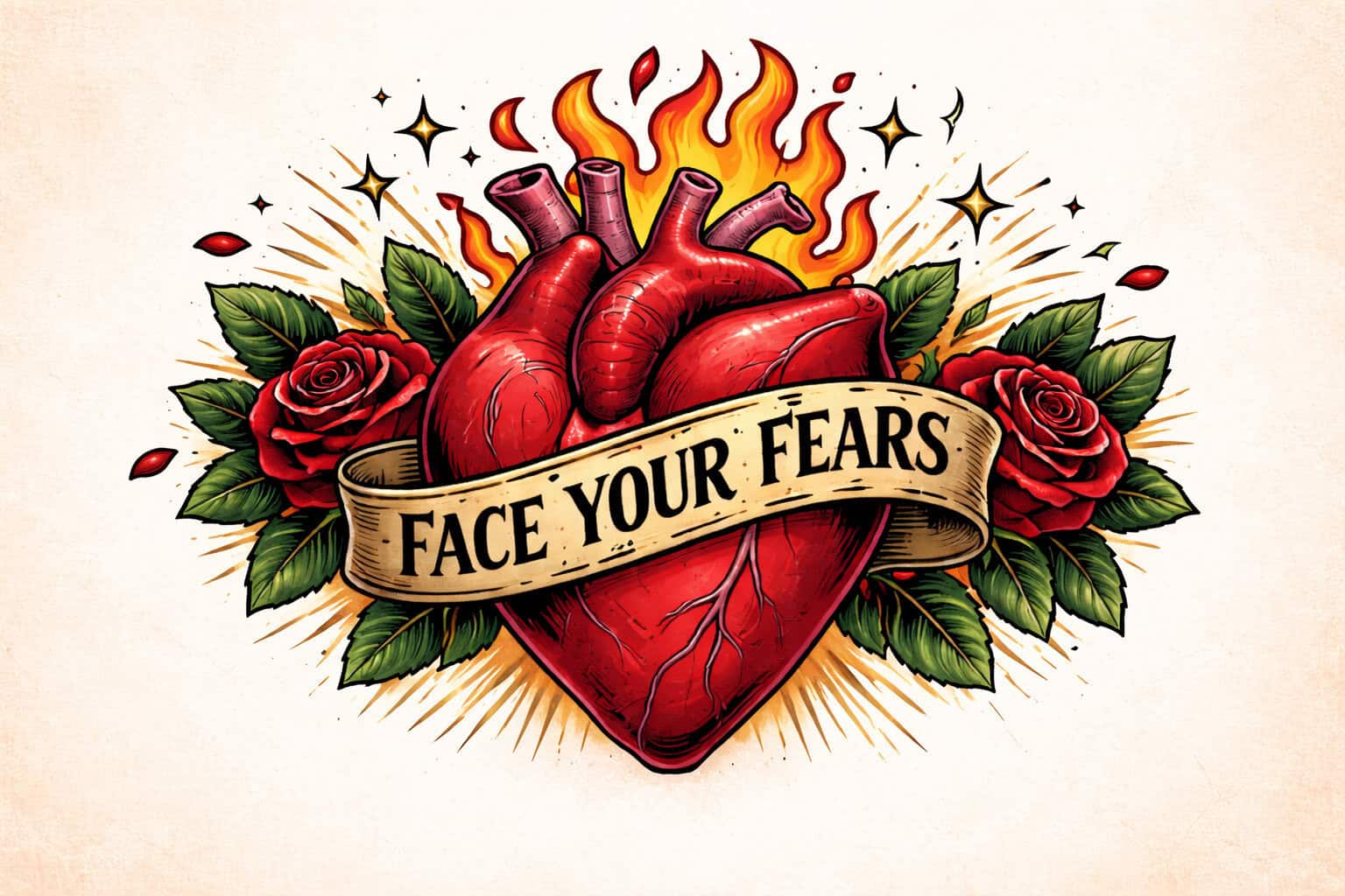 Face Your Fears Heart Art Creature Courage