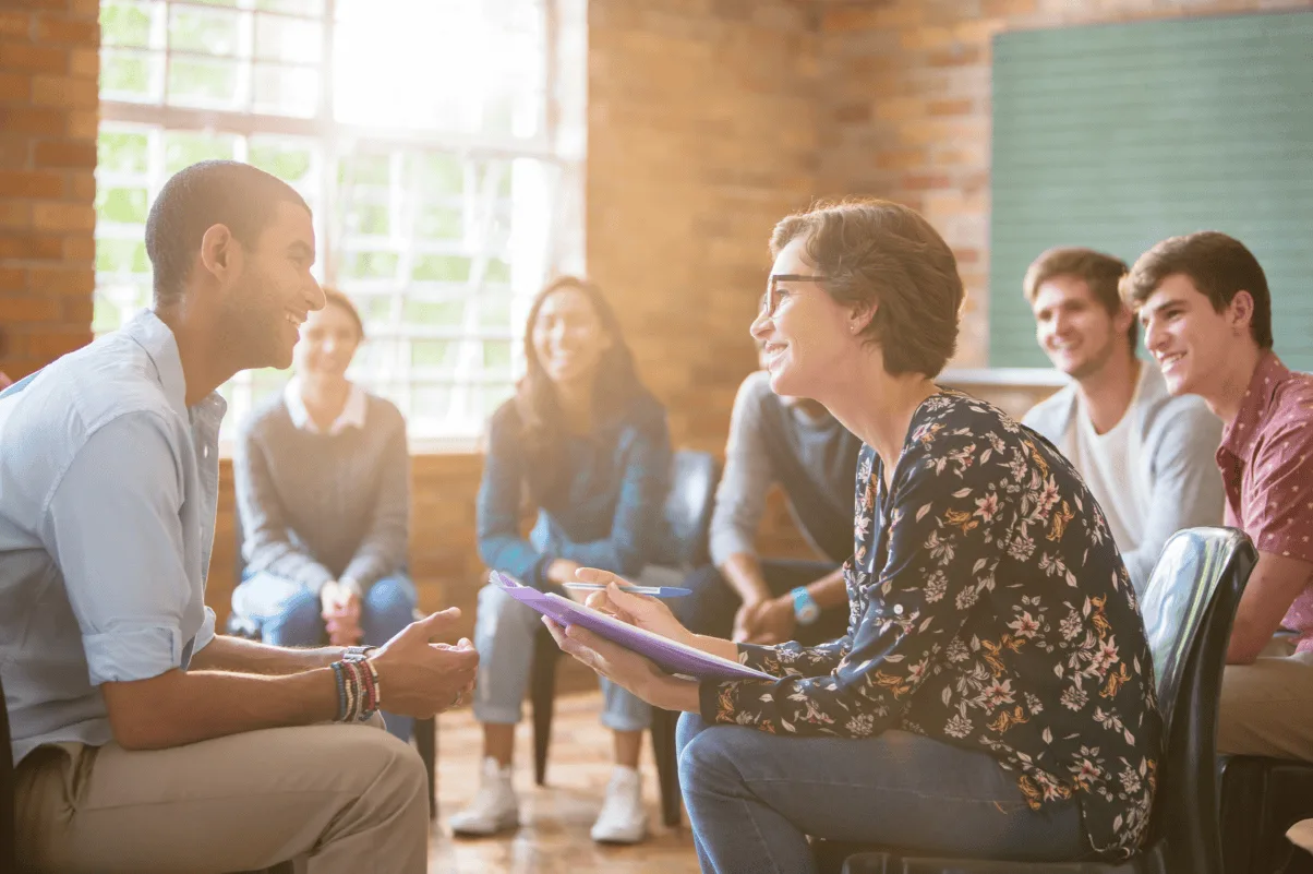 people in group therapy