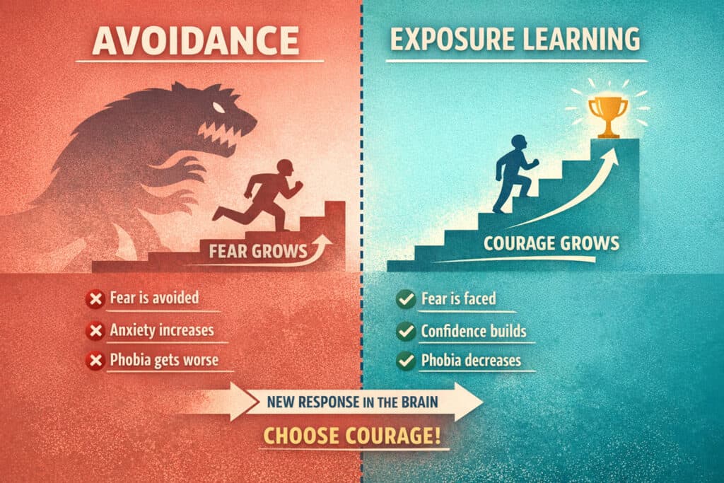 Avoidance vs Exposure Learning Phobia Treatment Creature Courag
