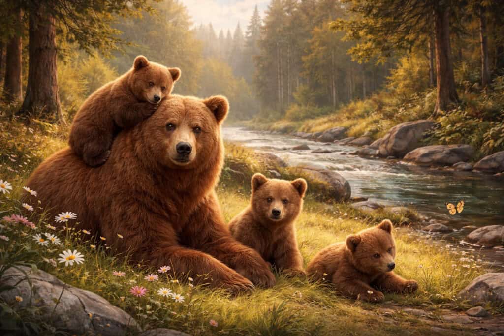 Fear of Bears Creature Courage Mother With Cubs