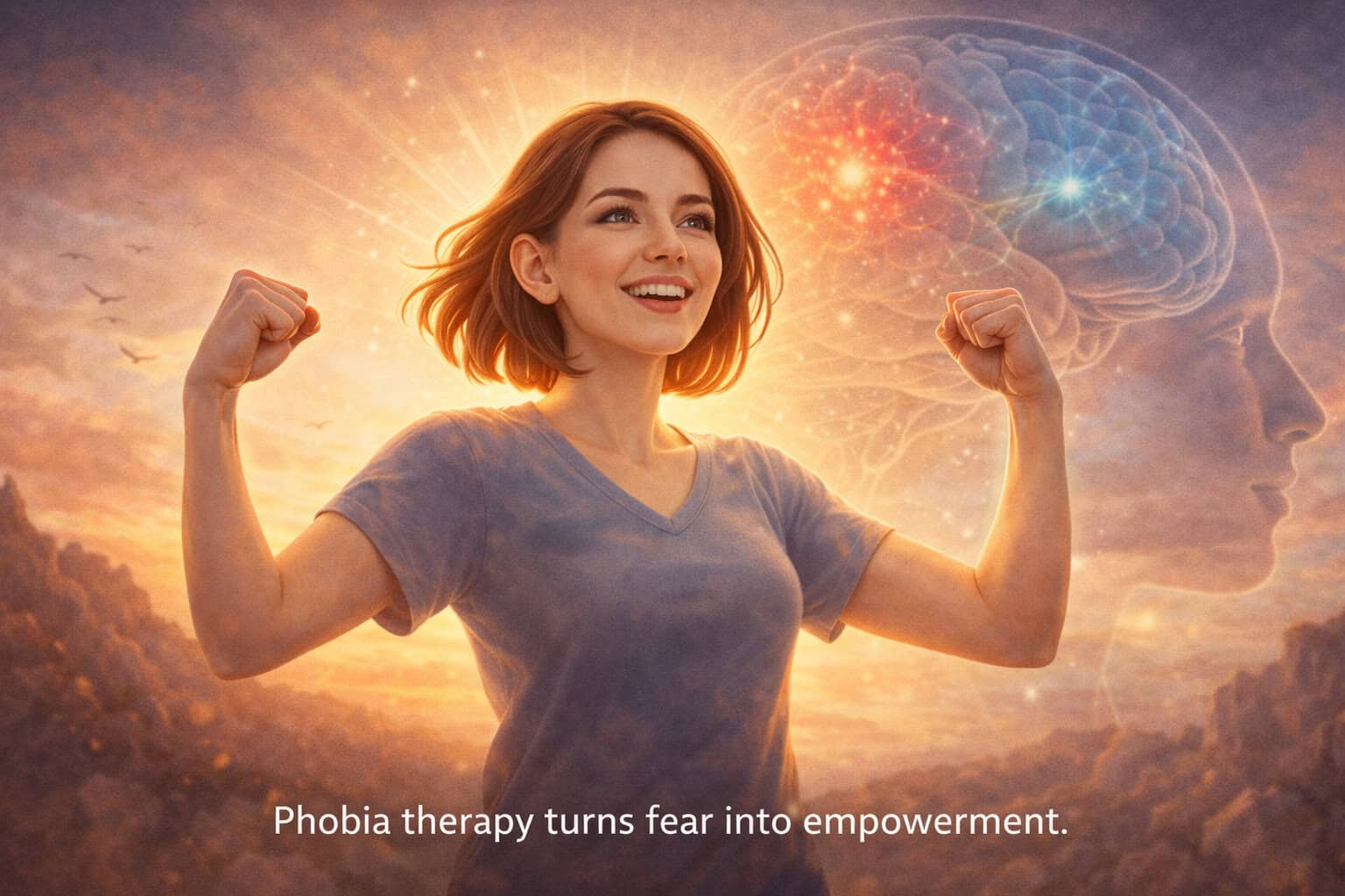 Woman Feeling Empowered Overcoming Fear Creature Courage