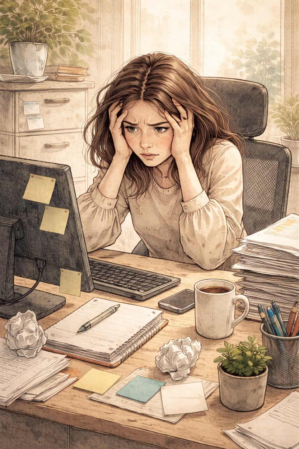 Woman Frustrated Working Perfectionism Creature Courage