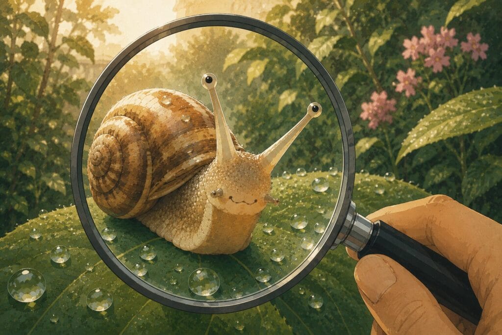fear-of-slugs-and-snails-scientific-curiosity-magnifying-glass. Creature Courage